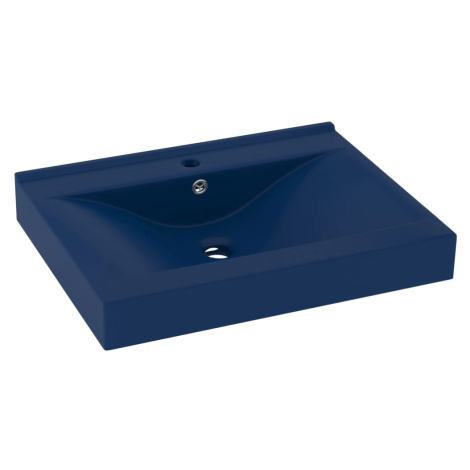 vidaXL Luxusní umyvadlo otvor na baterii tmavě modré 60x46 cm keramika