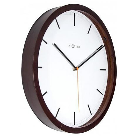 Designové nástěnné hodiny 3156br Nextime Company Wood 35cm FOR LIVING