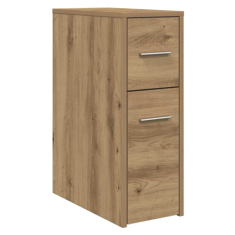 vidaXL Úzká koupelnová skříňka na kolečkách dub artisan kompozit