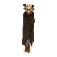 COZY NOXXIEZ - BL815 Sob - hřejivá deka s kapucí se zvířátkem a tlapkovými kapsami