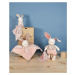 Doudou et Compagnie Paris Doudou Plyšový králiček s růžovou dečkou z BIO bavlny 15 cm