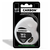 WOOM Carbon+ Expandující černá zubní nit 30 m