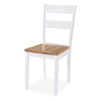 Jídelní židle 6 ks bílé masivní kaučukovník