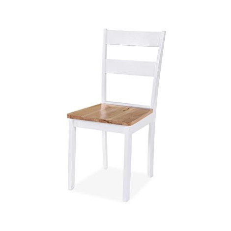 Jídelní židle 6 ks bílé masivní kaučukovník SHUMEE