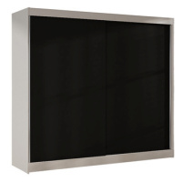 Šatní skříň BASTI X šířka 200 cm - bílá/černá