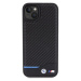 BMW hard silikonové pouzdro iPhone 15 PLUS 6.7" black Leather Carbon