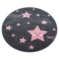 Ayyildiz koberce Dětský kusový koberec Kids 610 pink kruh - 120x120 (průměr) kruh cm
