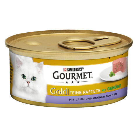 Gourmet Gold jemná paštika 48 x 85 g - jehněčí & zelené fazolky