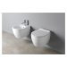 Sapho Závěsné WC SENTIMENTI Rimless s podomítkovou nádržkou a tlačítkem Schwab, bílá - SET(T02-2