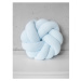 Pletený velurový polštář v beby modré barvě