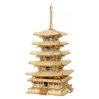 RoboTime dřevěné 3D puzzle Pětipatrová pagoda