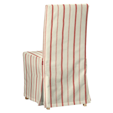 Dekoria Potah na židli IKEA  Henriksdal, dlouhý, režný podklad, červené pásky, židle Henriksdal,