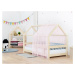 Benlemi Lehká šifónová stříška na postele domeček s bočním štítem Zvolte barvu: Růžová