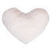 Dekorační polštář Srdce 30x40 cm, krémový, imitace králičí kožešiny