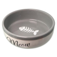 Miska Magic Cat keramická bílá/šedá Meow 13,4x4cm 170ml