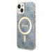 Guess 4G MagSafe kryt + Bezdrátová nabíječka pro iPhone 14 modrá