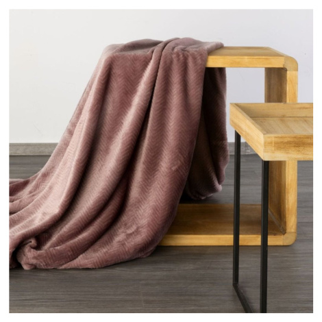 Plyšová deka s reliéfním vzorem starorůžová Šířka: 70 cm | Délka: 160 cm