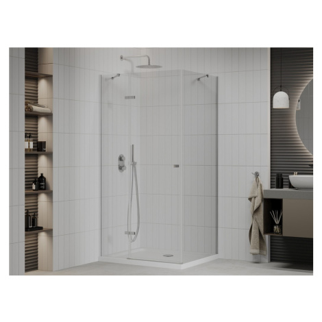 MEXEN/S Roma sprchový kout 110x70, kyvné, čiré sklo, chrom + vanička 854-110-070-01-00-4010