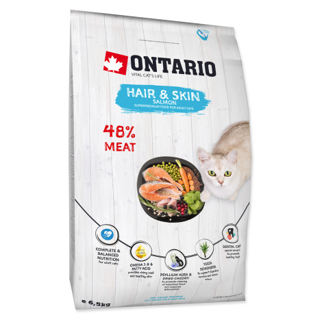 Ontario Cat Hair&Skin granule 6,5 kg