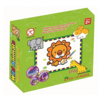 Mac Toys PUZZLE Zvířátka vybarvovací 2v1 set 6 kartiček s perem na vodu