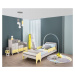 Dětská postel 80x180 se zábranou raundo - šedá/žlutá