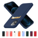 Silikonové pouzdro s kapsou na Samsung Galaxy A42 5G navy blue