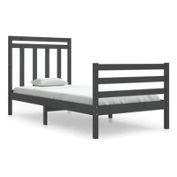 Rám postele šedý masivní dřevo 90 × 200 cm, 3105302
