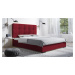 Eka Čalouněná postel Kanary - Kronos 140x200 cm Barva látky: Červená (02), Úložný prostor: S kov