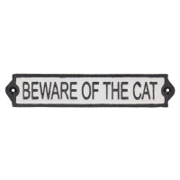 Litinová cedule 26x5 cm Beware of the Cat – Esschert Design