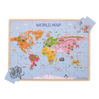 Bigjigs Toys Dřevěná puzzle mapa světa