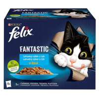 Felix Fantastic s lososem, platýsem, tuňákem a treskou v želé 12 x 85 g