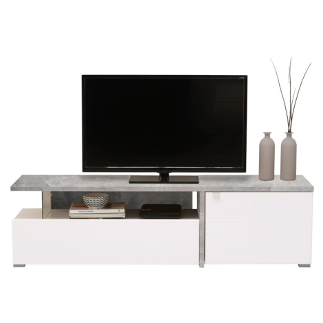 Televizní stolek drago - beton/bílá