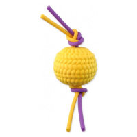 Hračka Dog Fantasy míček + flexi lana TPR pěna žlutý 22cm