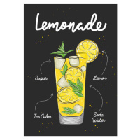 Ilustrace Vector engraved style Lemonade drink in, Mariia Akimova, 30 × 40 cm