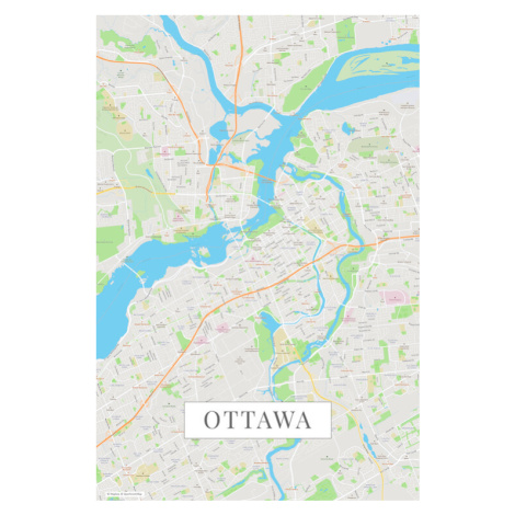 Mapa Ottawa color, (26.7 x 40 cm)