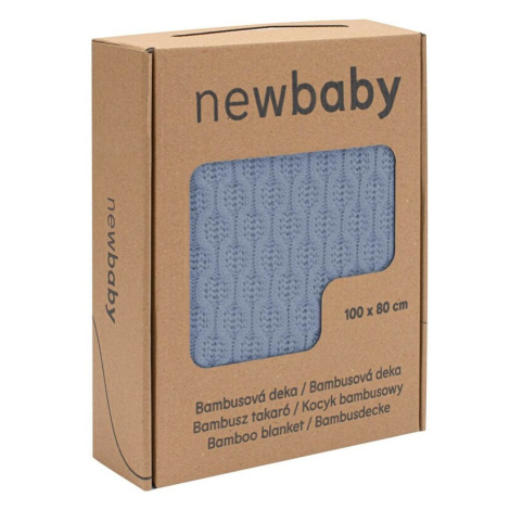NEW BABY - Bambusová pletená deka se vzorem 100x80 cm blue