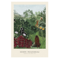 Obrazová reprodukce Monkeys in the Jungle (Special Edition) - Henri Rousseau, 26.7 × 40 cm