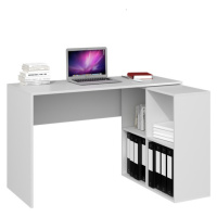 TPS Rohový psací stůl PLUS s policemi 120 cm - Bílý mat