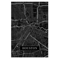 Mapa Houston black, (26.7 x 40 cm)