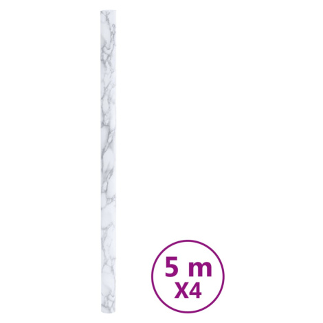 vidaXL Tapety na nábytek samolepicí mramorově bílé 90 x 500 cm PVC