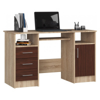 Ak furniture Volně stojící psací stůl Ana 124 cm dub sonoma/wenge