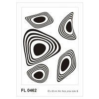 FL 0462 AG Design Samolepicí dekorace - samolepka na zeď - Black flock modern ornament, velikost