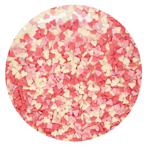 Funcakes Cukrářské zdobení Mini srdíčka bílé růžové červené 60 g
