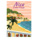 Ilustrace Nice French Riviera coast poster vintage., VectorUp, 26.7 × 40 cm