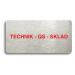 Accept Piktogram "TECHNIK - QS - SKLAD" (160 × 80 mm) (stříbrná tabulka - barevný tisk bez rámeč