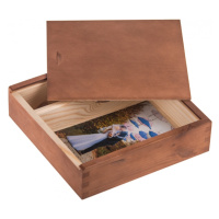 FK Dřevěná krabička na fotografie 10x15 - 19x19x5 cm, Ořech