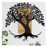 Nástěnná dekorace 89x90 cm strom dřevo/kov