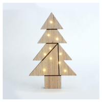 ACA Lighting dřevěná dekorace vánoční strom na stůl 10 LED WW na baterie (2AA) IP20 21.5X2.5X35c