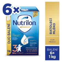 NUTRILON Mléko batolecí 3 Advanced 6x 1000 g, 12+
