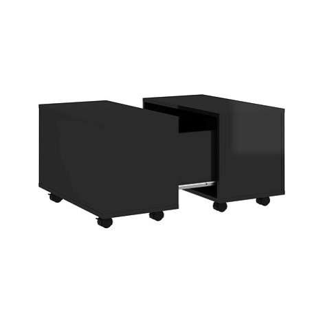 SHUMEE Konferenční stolek černý vysoký lesk 60 × 60 × 38 cm dřevotříska, 806865
